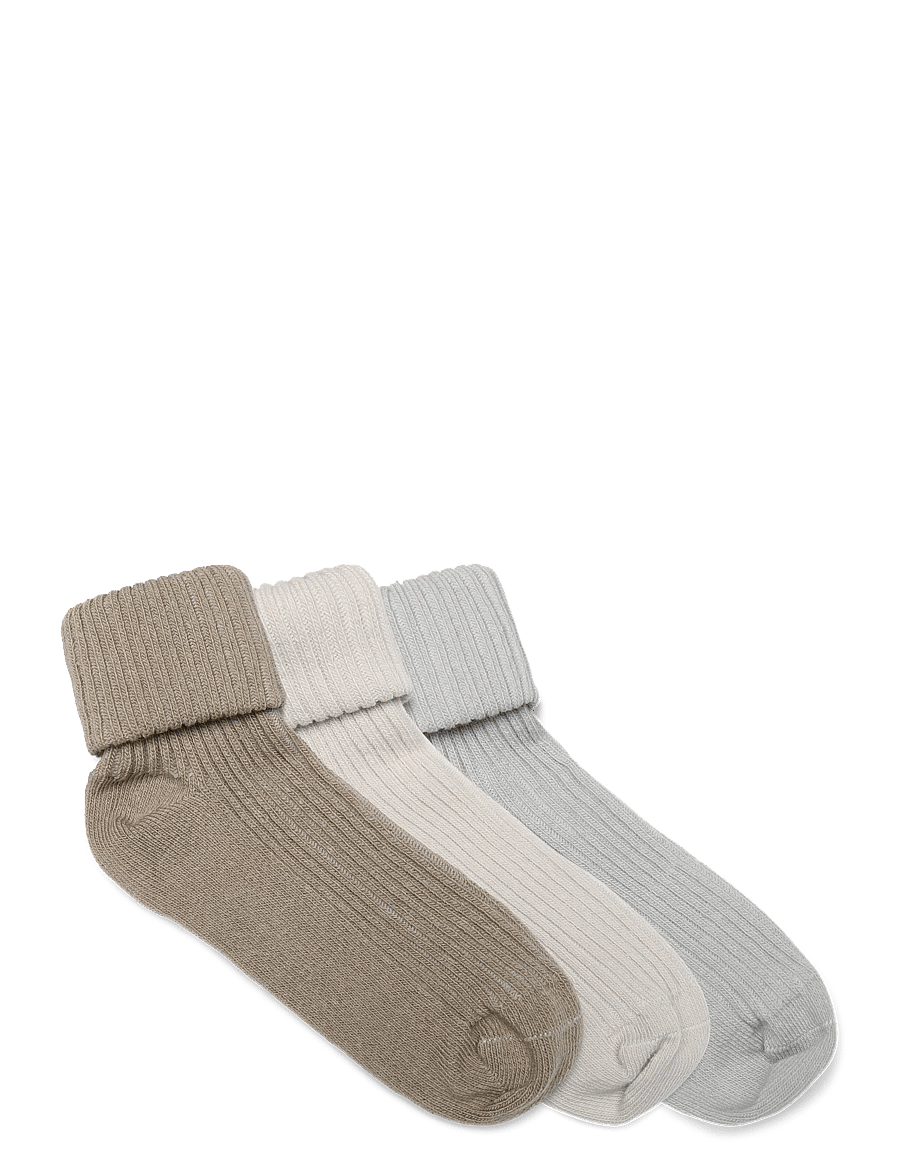 Minymo - Baby 2x2 rib sock (3-pack) - baby-socken - willam gray - 1