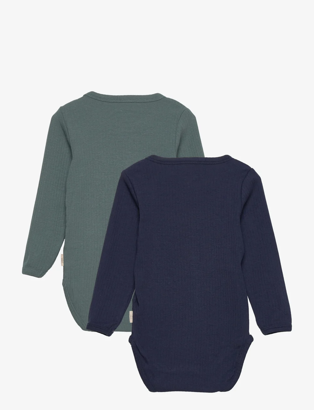 Minymo - Body LS (2-pack) - enfärgade långärmade bodies - goblin blue - 1