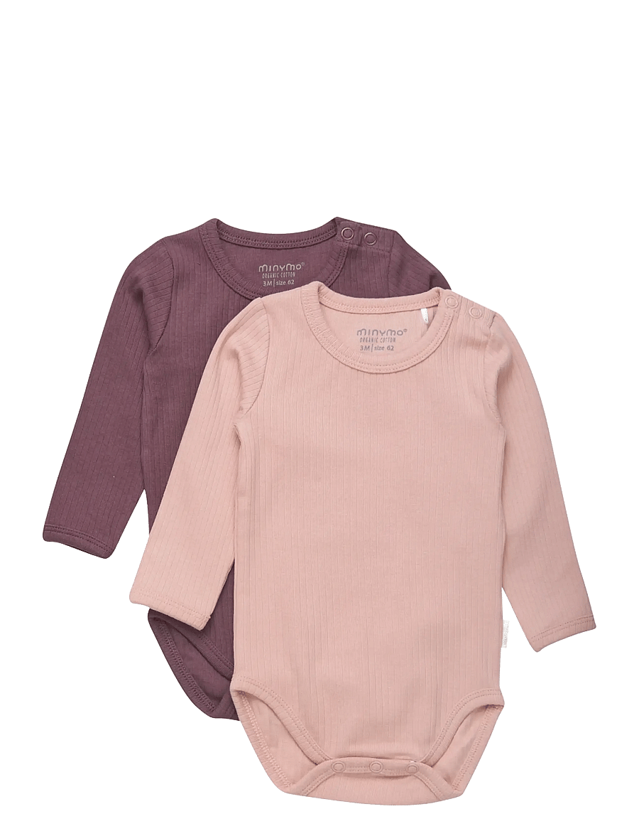 Minymo - Body LS (2-pack) - multipack bodys - misty rose - 0
