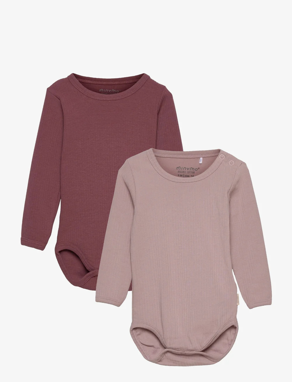 Minymo - Body LS (2-pack) - enfärgade långärmade bodies - violet ice - 0