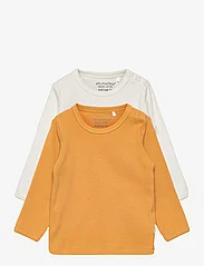 Minymo - Blouse LS (2-pack) - long-sleeved t-shirts - amber gold - 0