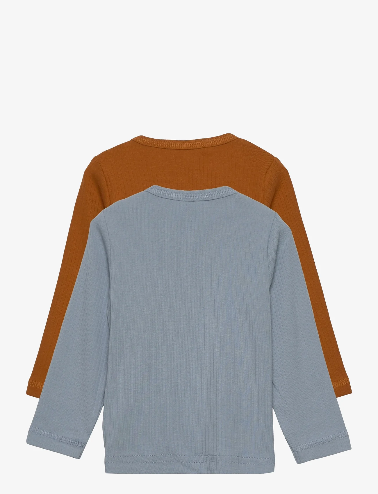 Minymo - Blouse LS (2-pack) - langærmede t-shirts - ashley blue - 1