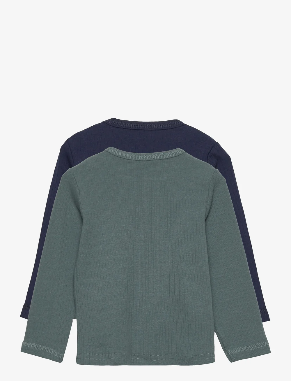 Minymo - Blouse LS (2-pack) - långärmade t-shirts - goblin blue - 1