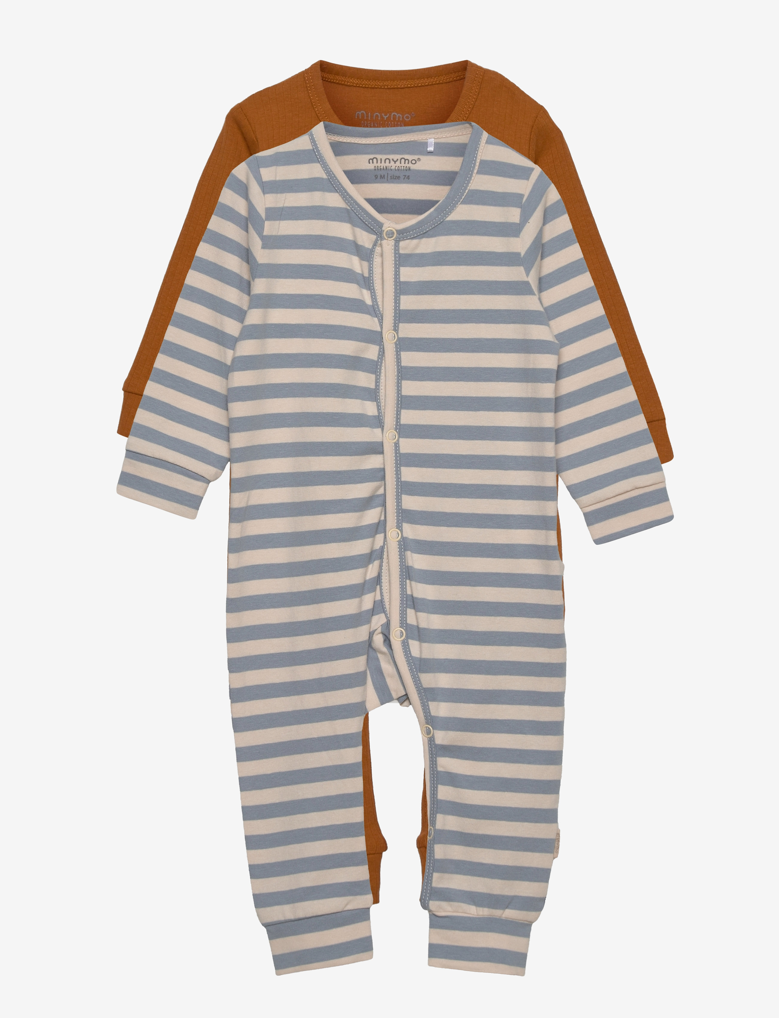 Minymo Jumpsuit Ls (2-Pack), 62, Bodys, Mehrfarbig/gemustert - Long-sleeved Kinder