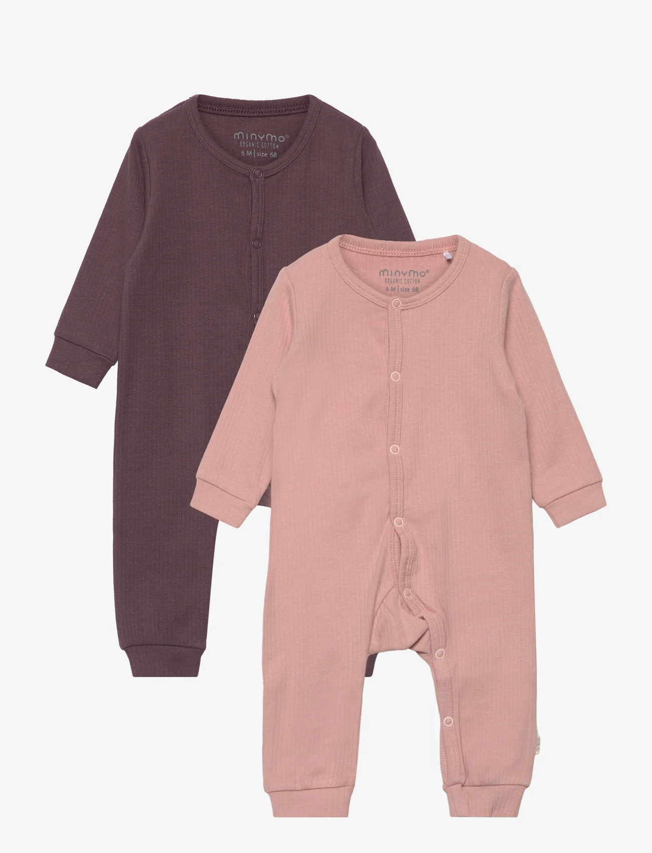Minymo - Jumpsuit LS (2-pack) - long-sleeved - misty rose - 0