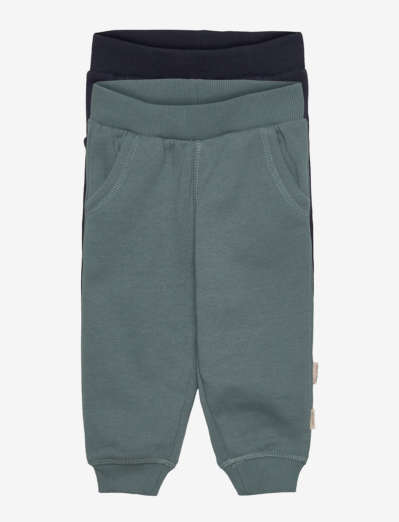 Minymo - Sweat Pants (2-pack) - mjukisbyxor - goblin blue - 0