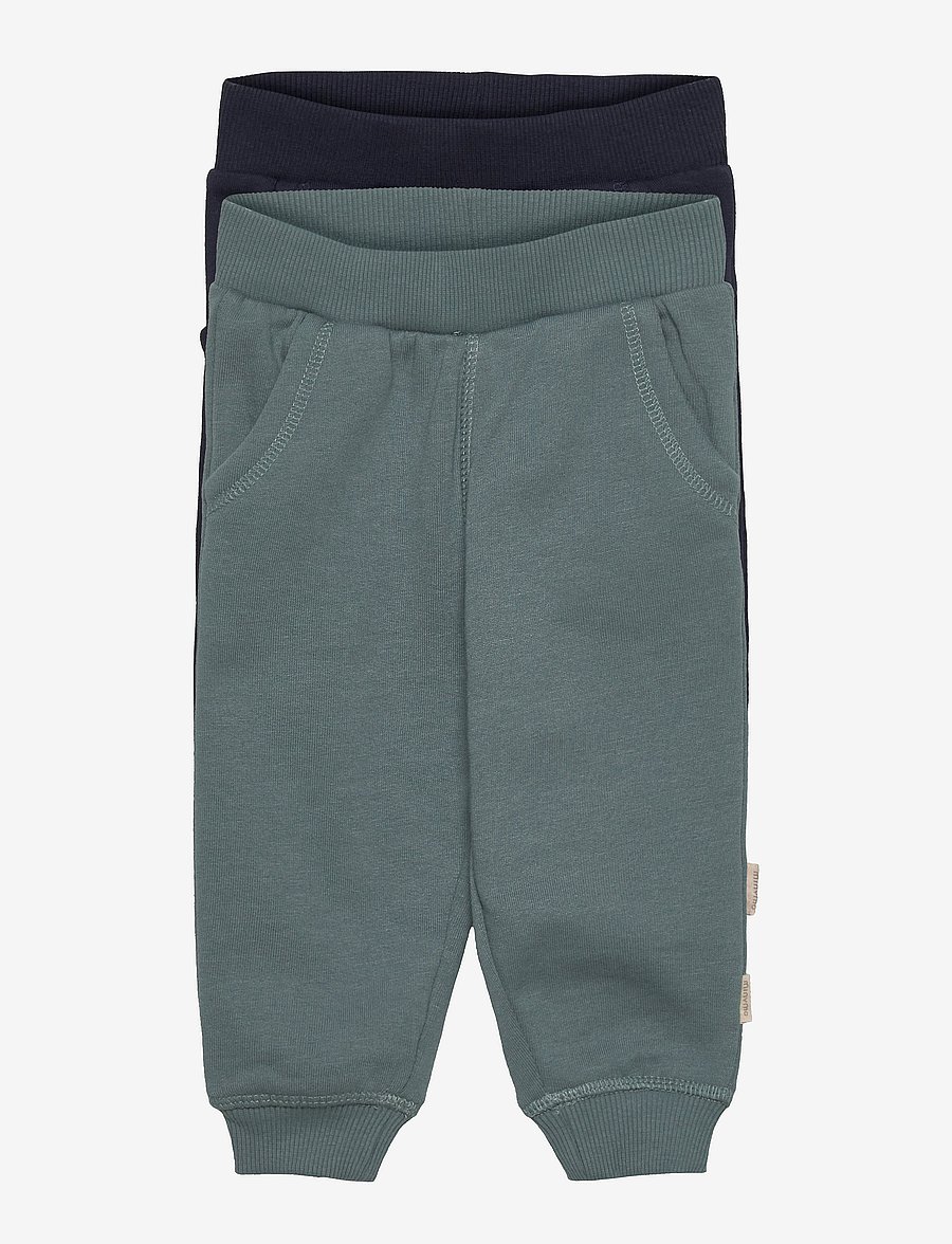 Minymo - Sweat Pants (2-pack) - mitmepakendiga püksid - goblin blue - 0