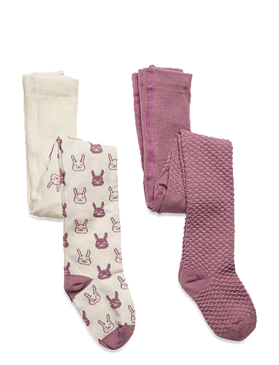 Minymo Baby stocking (2-pack) - Strumpor & Tights - ORCHID HAZE / multi