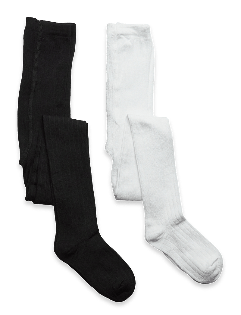 Minymo - Stocking - rib (2-pack) - strømpebukser - black - 0