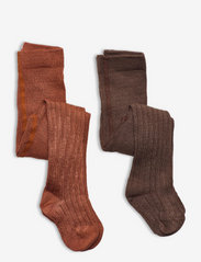 Stocking - rib (2-pack) - COCOA BROWN