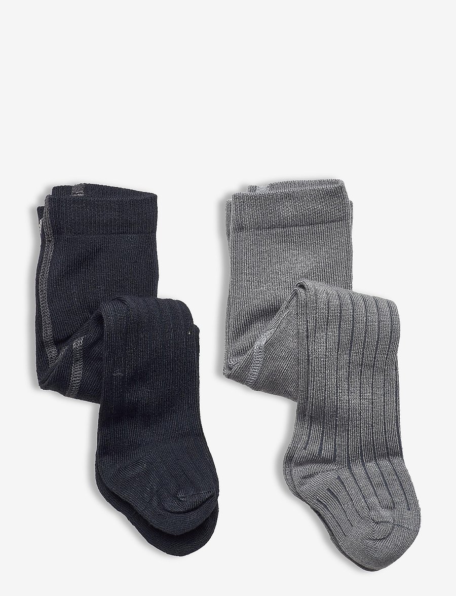 Minymo - Stocking - rib (2-pack) - tights - sleet - 0