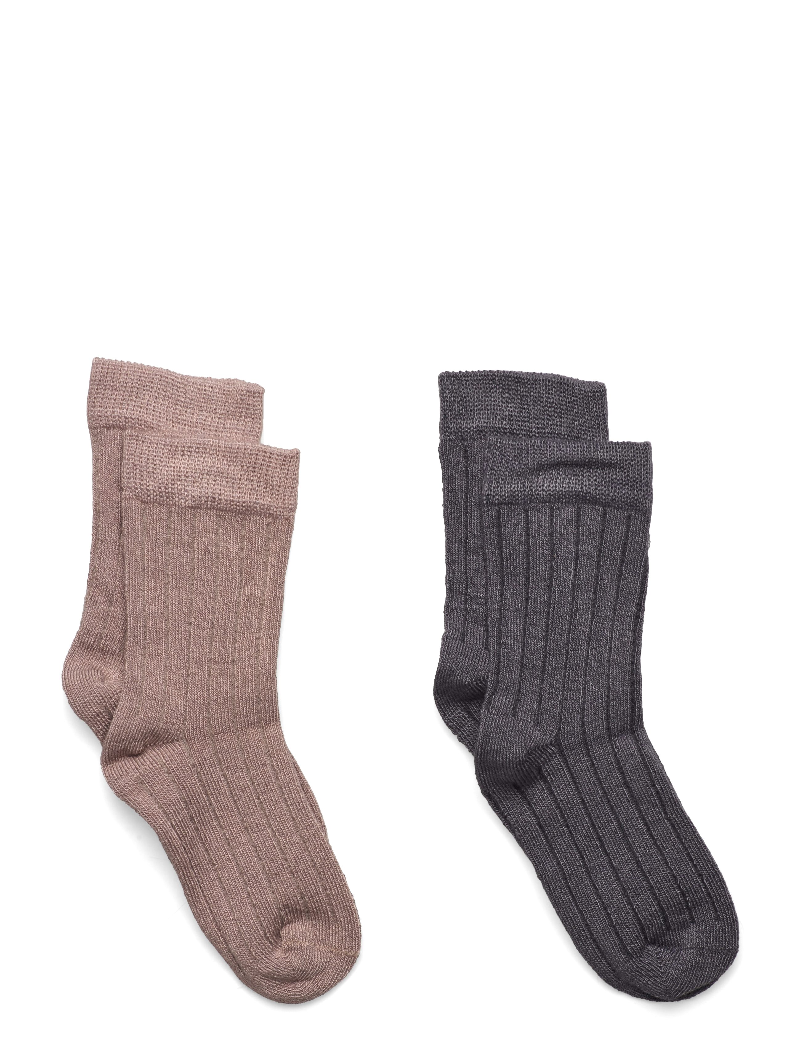 Minymo Ankle Sock - Rib (2-Pack), 23 , Beige, Sokker & Strømpebukser > Sokker, Børn