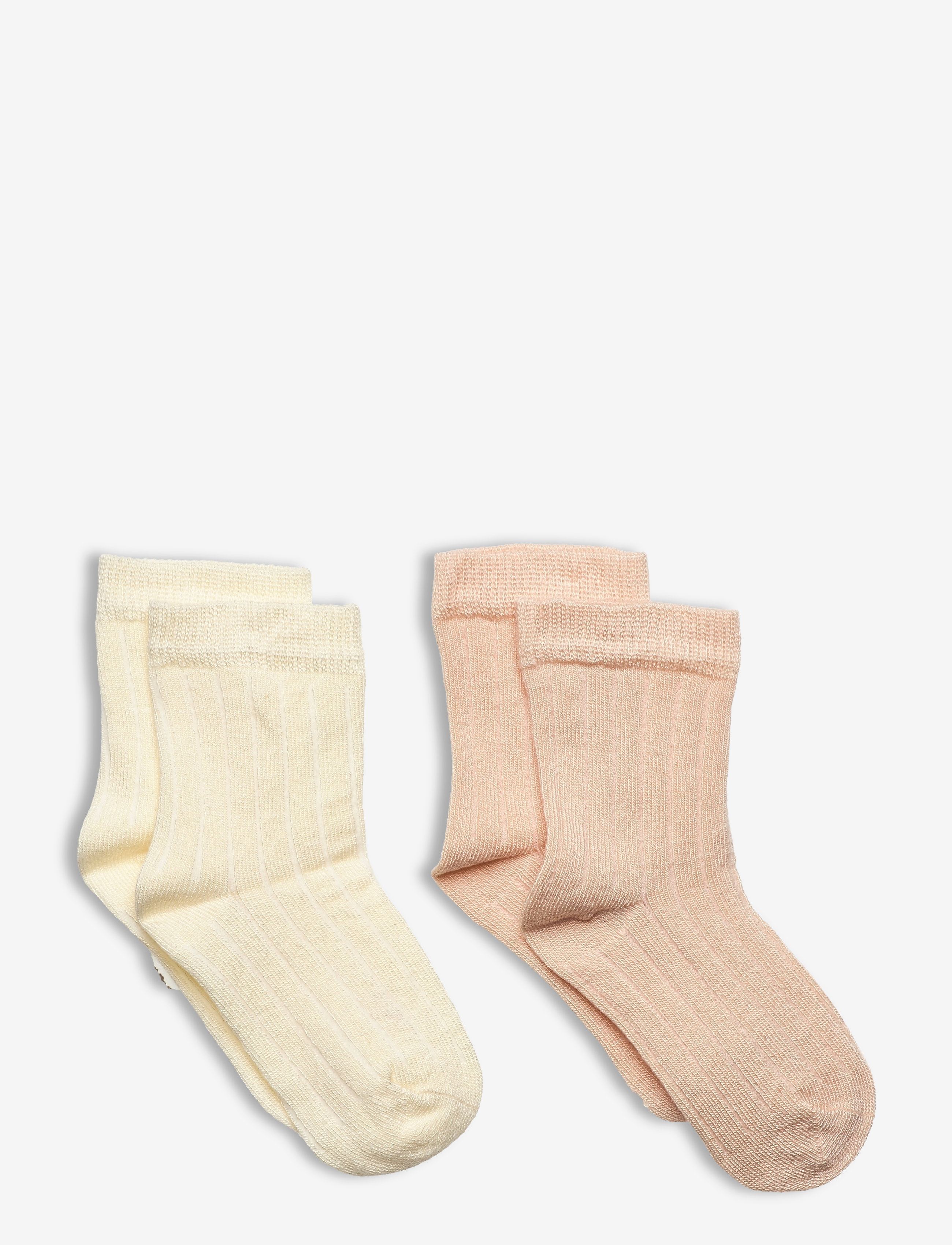 Minymo Ankle sock - rib (2-pack) - Strømper - OFF WHITE / pink/rose