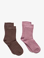 Ankle sock - rib (2-pack) - ORCHID HAZE