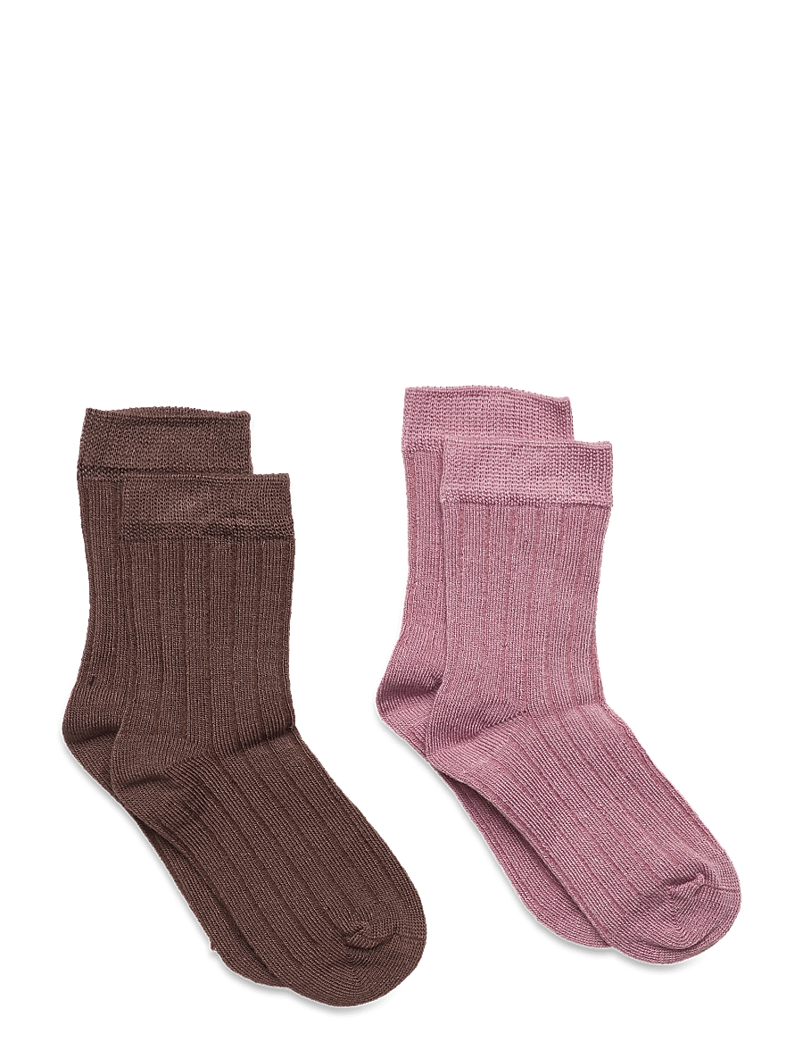 Minymo - Ankle sock - rib (2-pack) - strumpor - orchid haze - 0