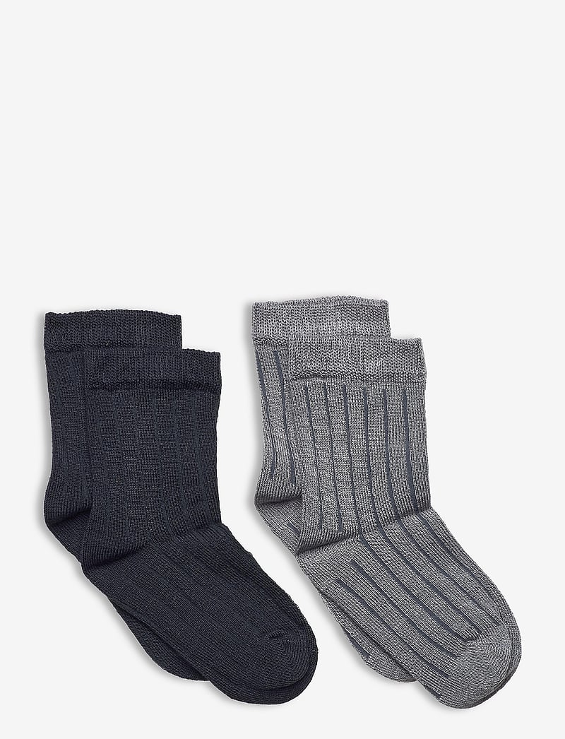 Minymo - Ankle sock - rib (2-pack) - strumpor - sleet - 0