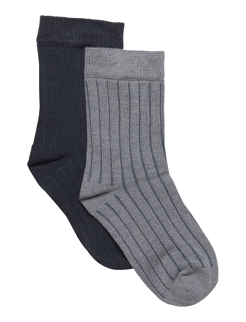 Minymo - Ankle sock - rib (2-pack) - strømper - sleet - 1