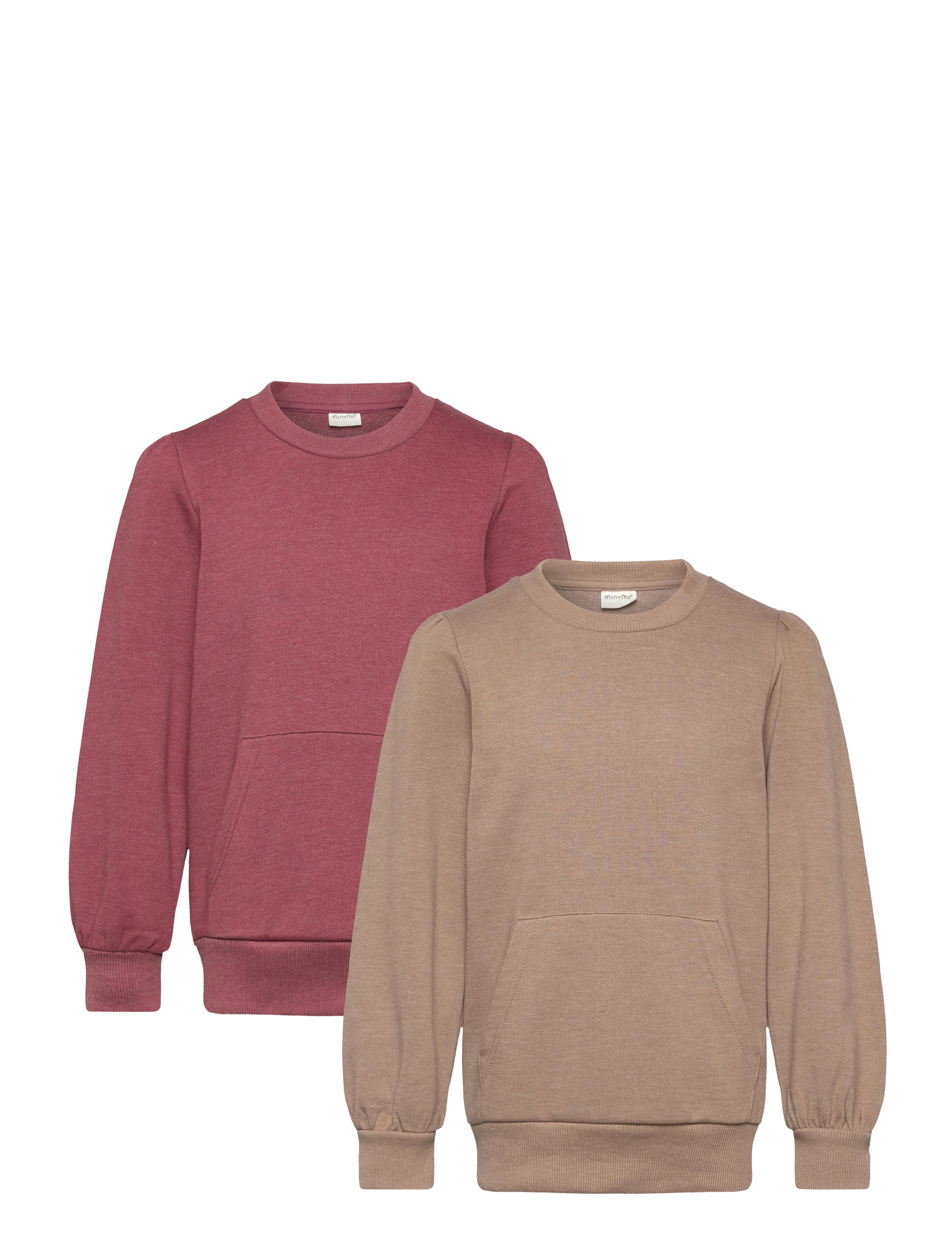 Minymo Sweat Shirt (2-Pack), Børn, Sweatshirt 2-Pak, Brun, Str: 86