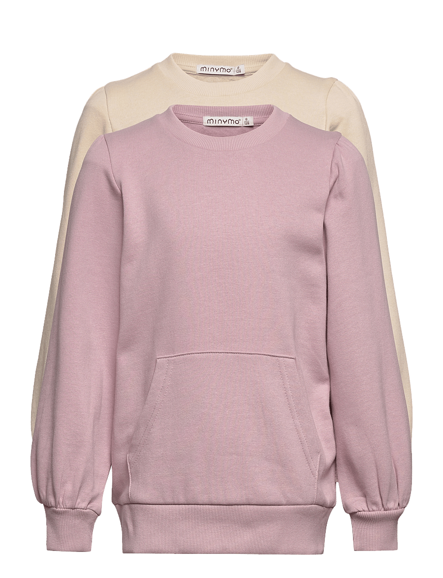 Minymo - Sweat Shirt (2-pack) - sweatshirts - violet ice - 0