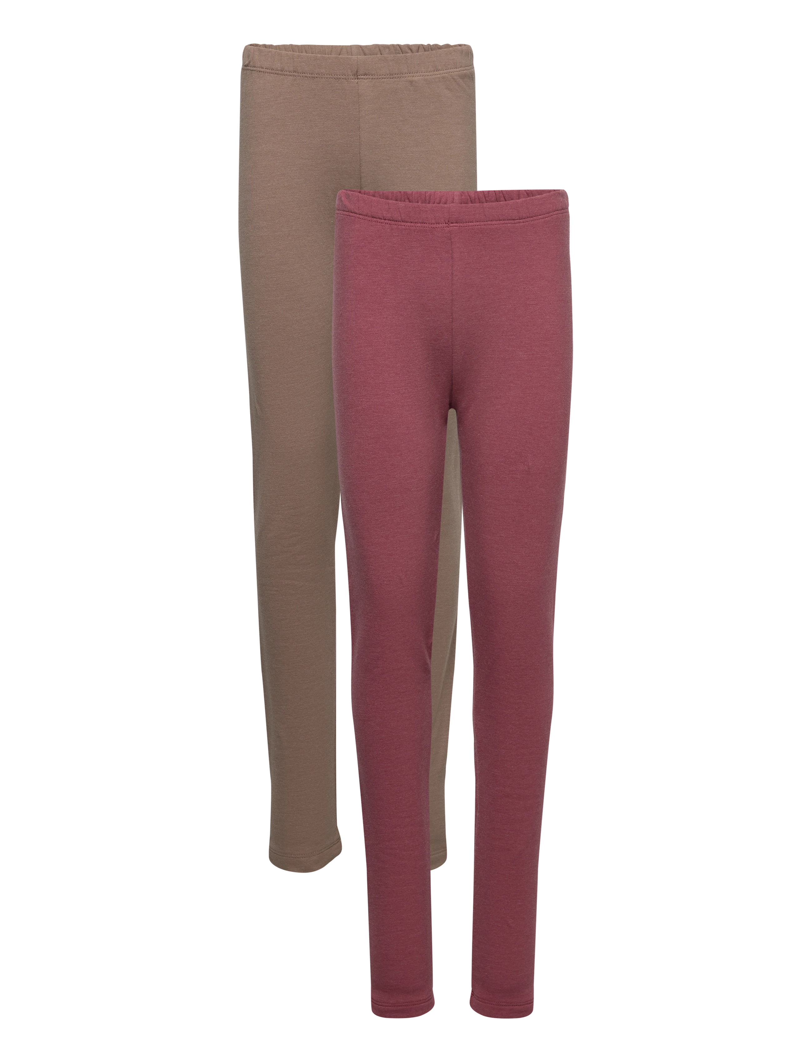 Minymo Sweat Leggings (2-Pack), Børn, Sweat Leggings 2-pak, Brun, Str: 104
