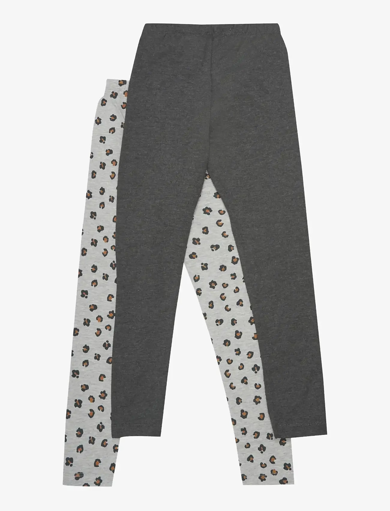 Minymo - Sweat Leggings (2-pack) - multipack leggings - greymelange - 1