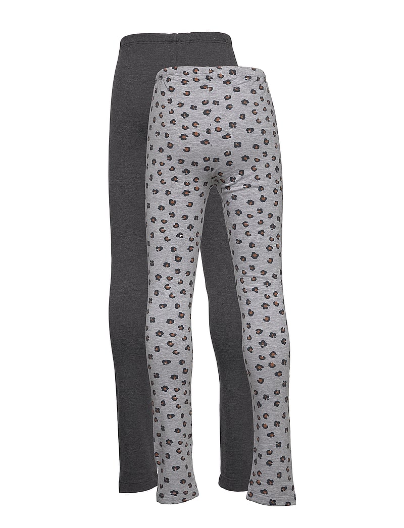 Minymo - Sweat Leggings (2-pack) - flerpack leggings - greymelange - 1