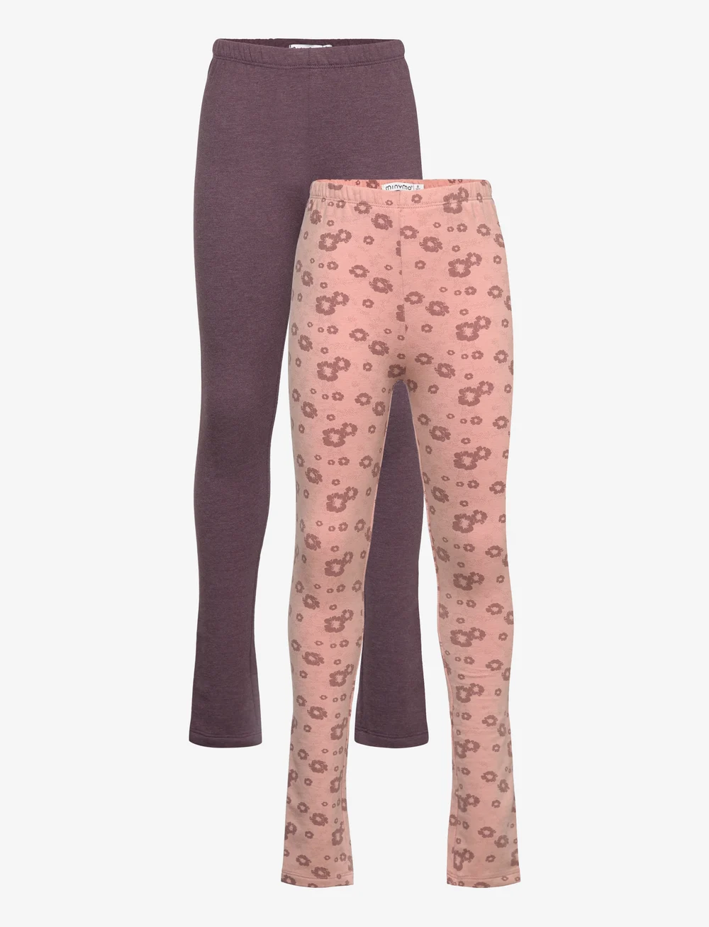 Minymo - Sweat Leggings w.AOP (2-pack) - flerpack leggings - misty rose - 0