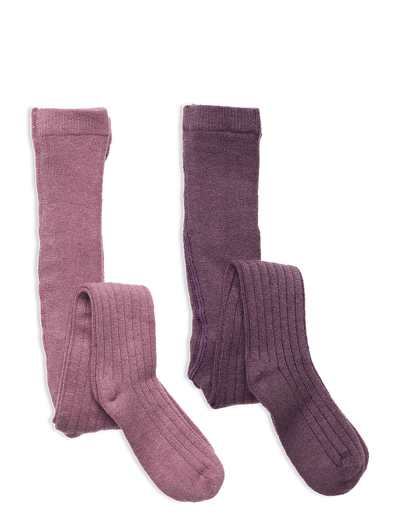Minymo - Wool Stocking - rib 2-pack - sukkpüksid - orchid haze - 0
