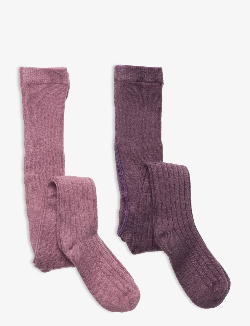 Minymo - Wool Stocking - rib 2-pack - strumpbyxor - orchid haze - 0