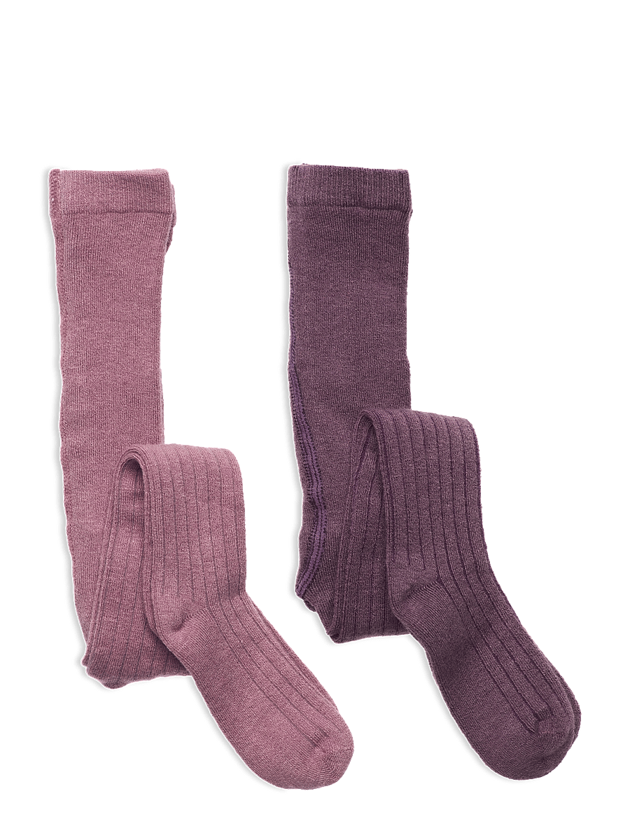 Minymo - Wool Stocking - rib 2-pack - tights - orchid haze - 0