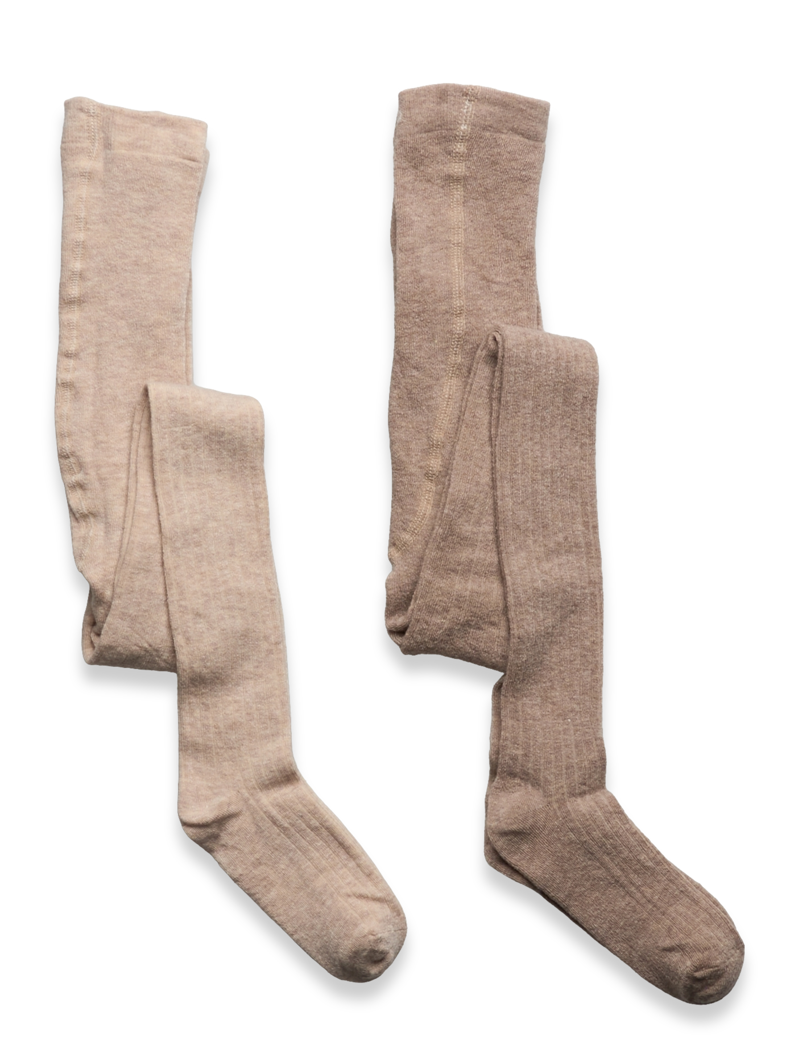 MINYMO Wolle Stocking - Rib 2-Pack Beige - 68< - Kinder