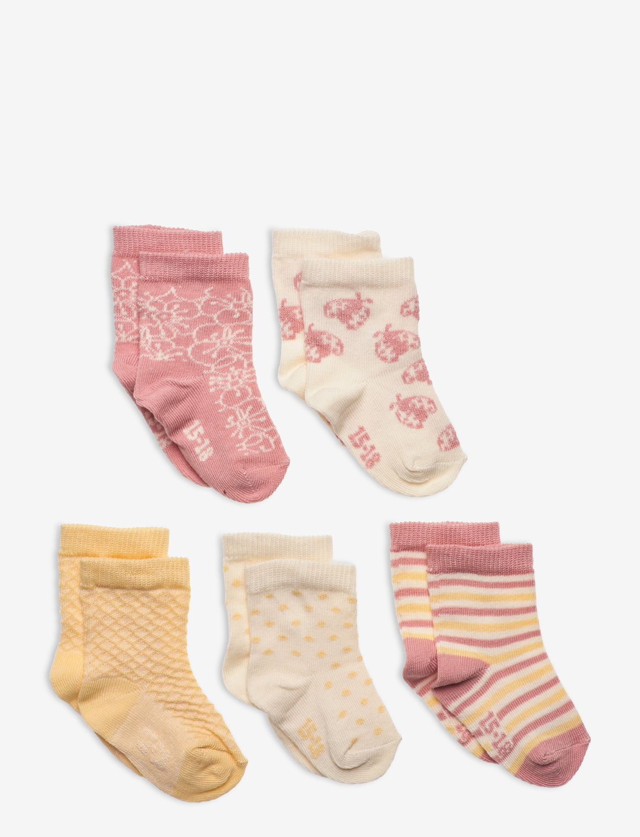 Minymo - Socks w. Pattern (5-pack) - laveste priser - ash rose - 0