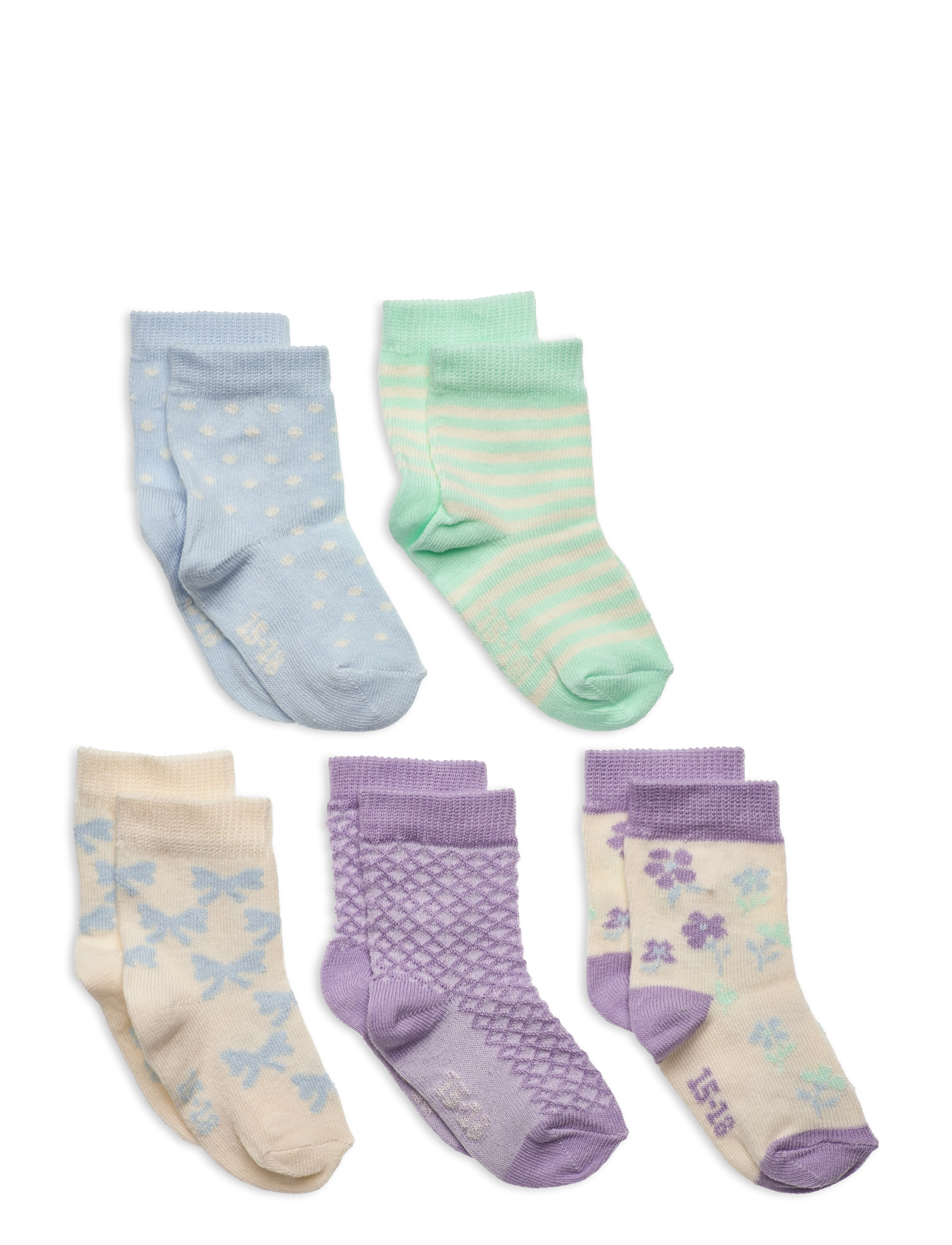 MINYMO Socken W. Pattern (5-Pack) Patterned - 15/18 - Kinder