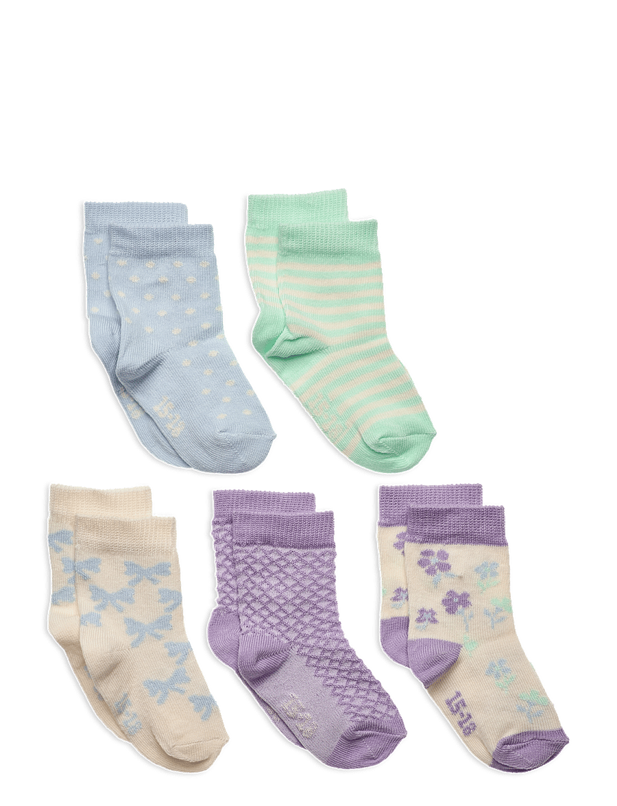 Minymo - Socks w. Pattern (5-pack) - sokid - lavender - 0
