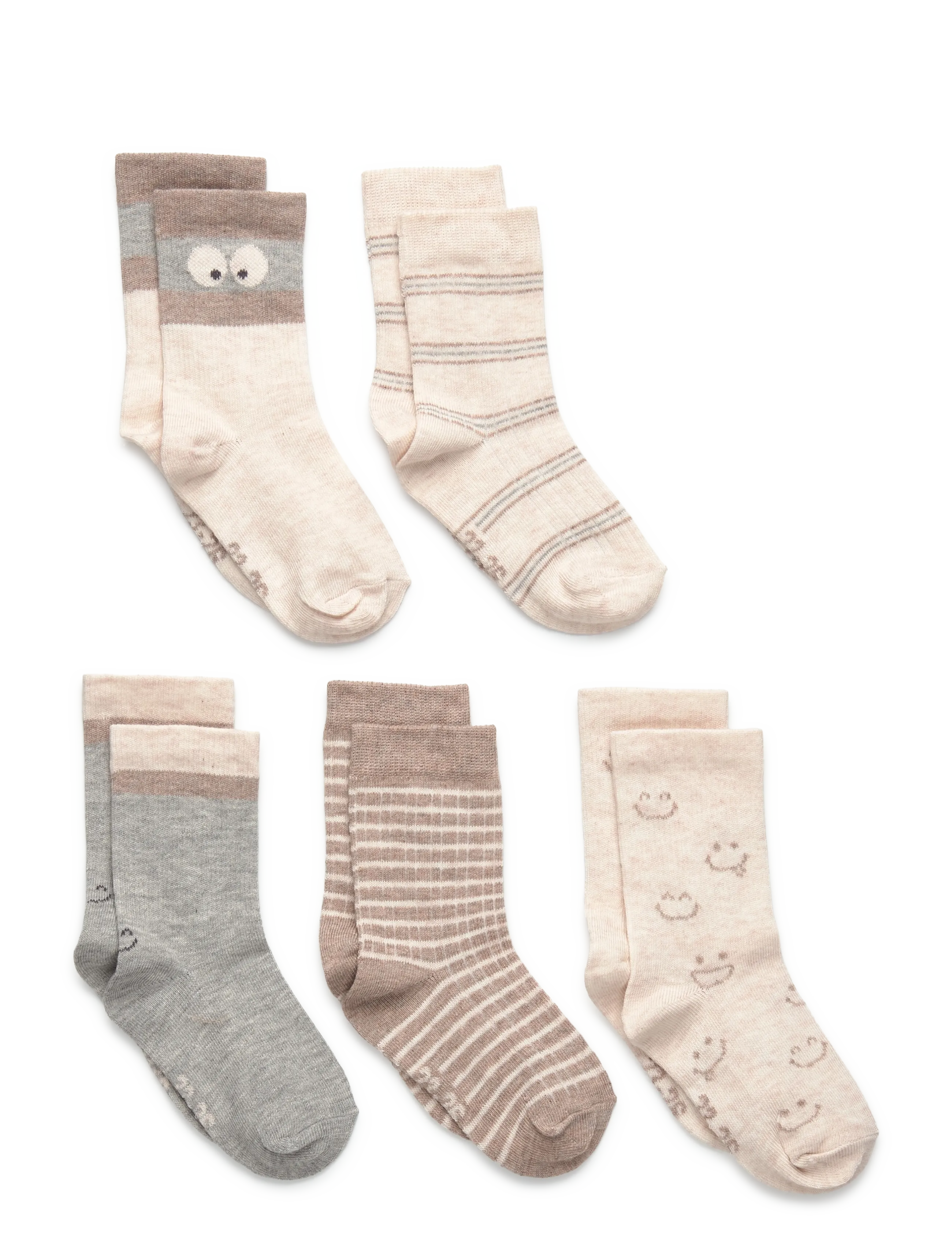 Socks w. Pattern (5-pack) - LIGHT GREY MELANGE
