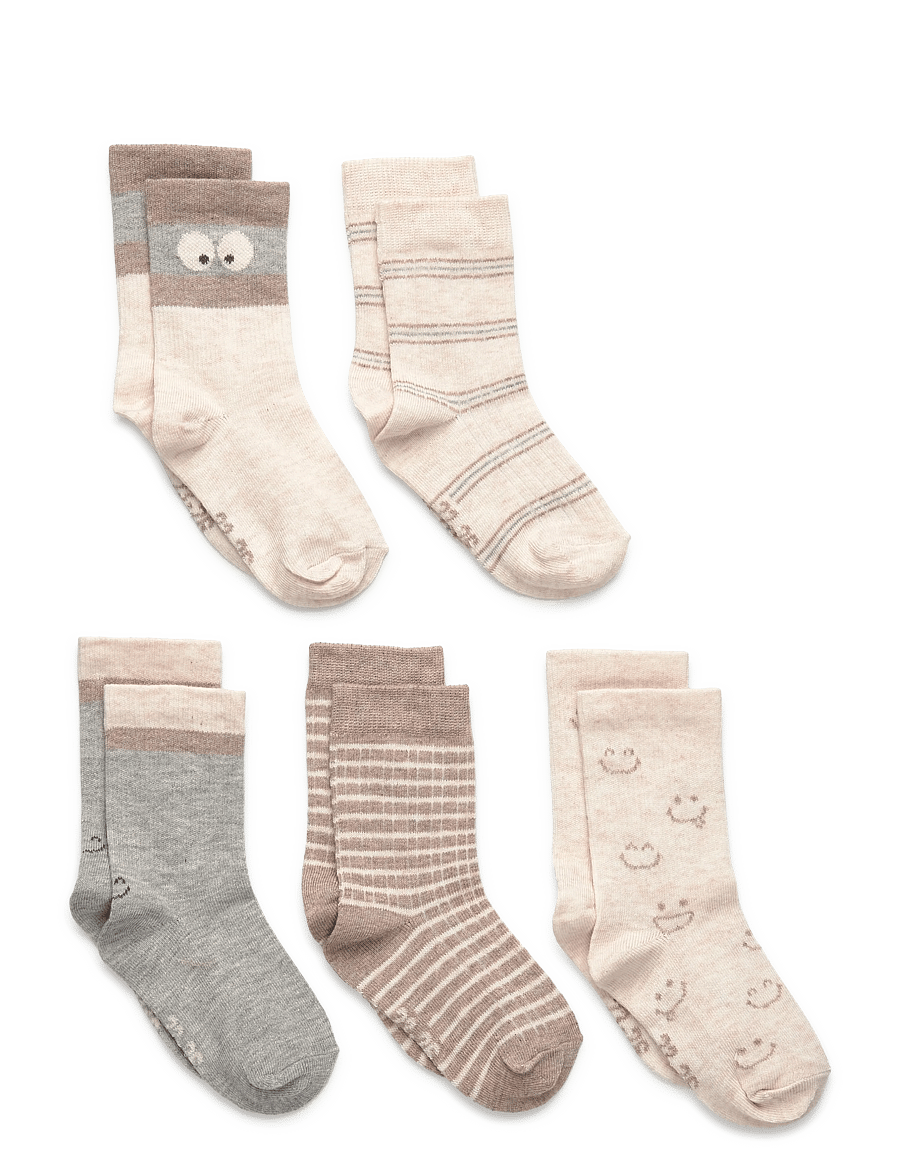 Minymo - Socks w. Pattern (5-pack) - strümpfe - light grey melange - 0
