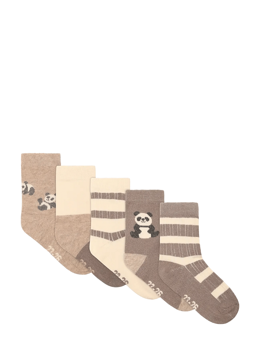 Minymo - Socks w. Pattern (5-pack) - strümpfe - offwhite - 0