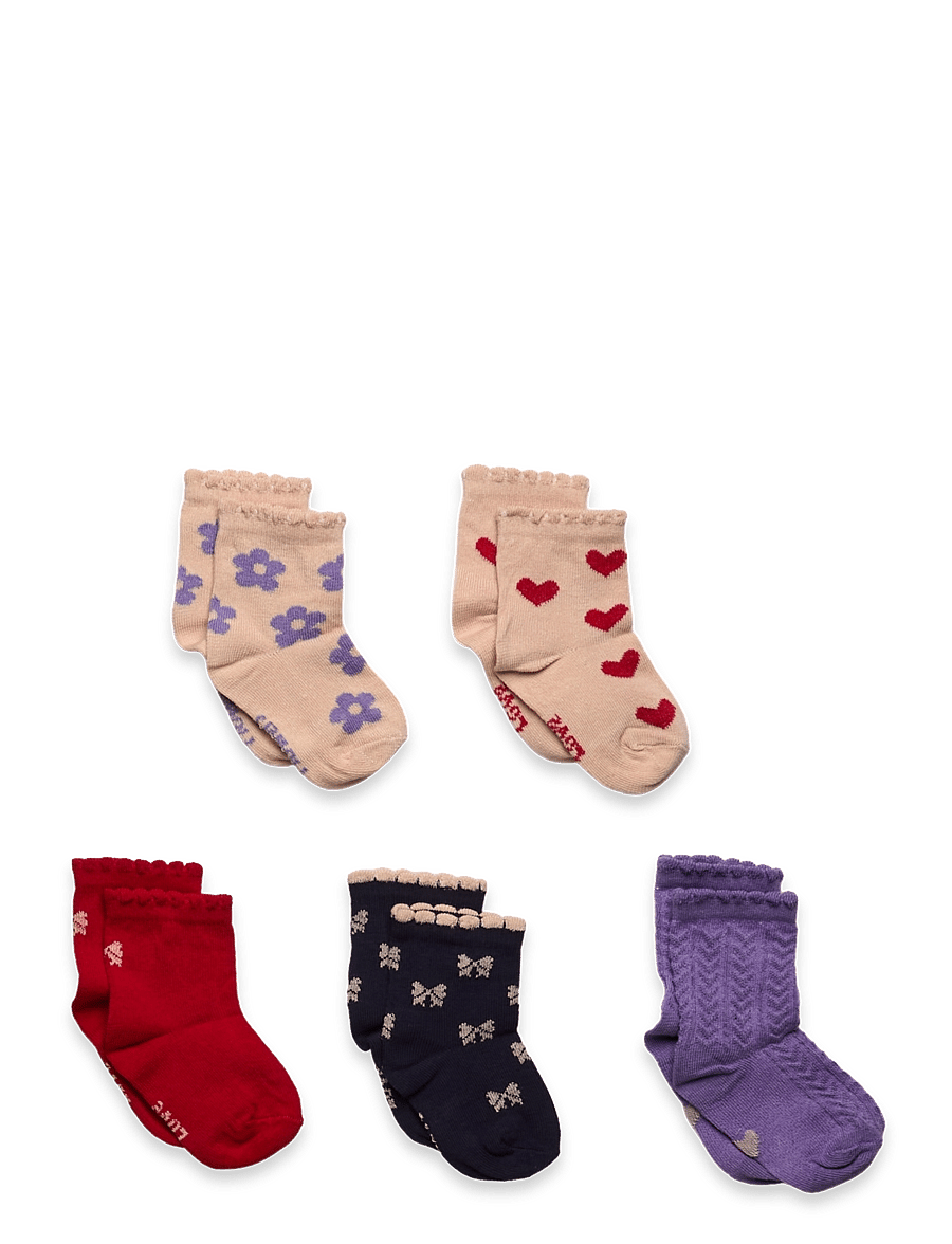 Minymo - Socks w. Pattern (5-pack) - sokker - red - 0