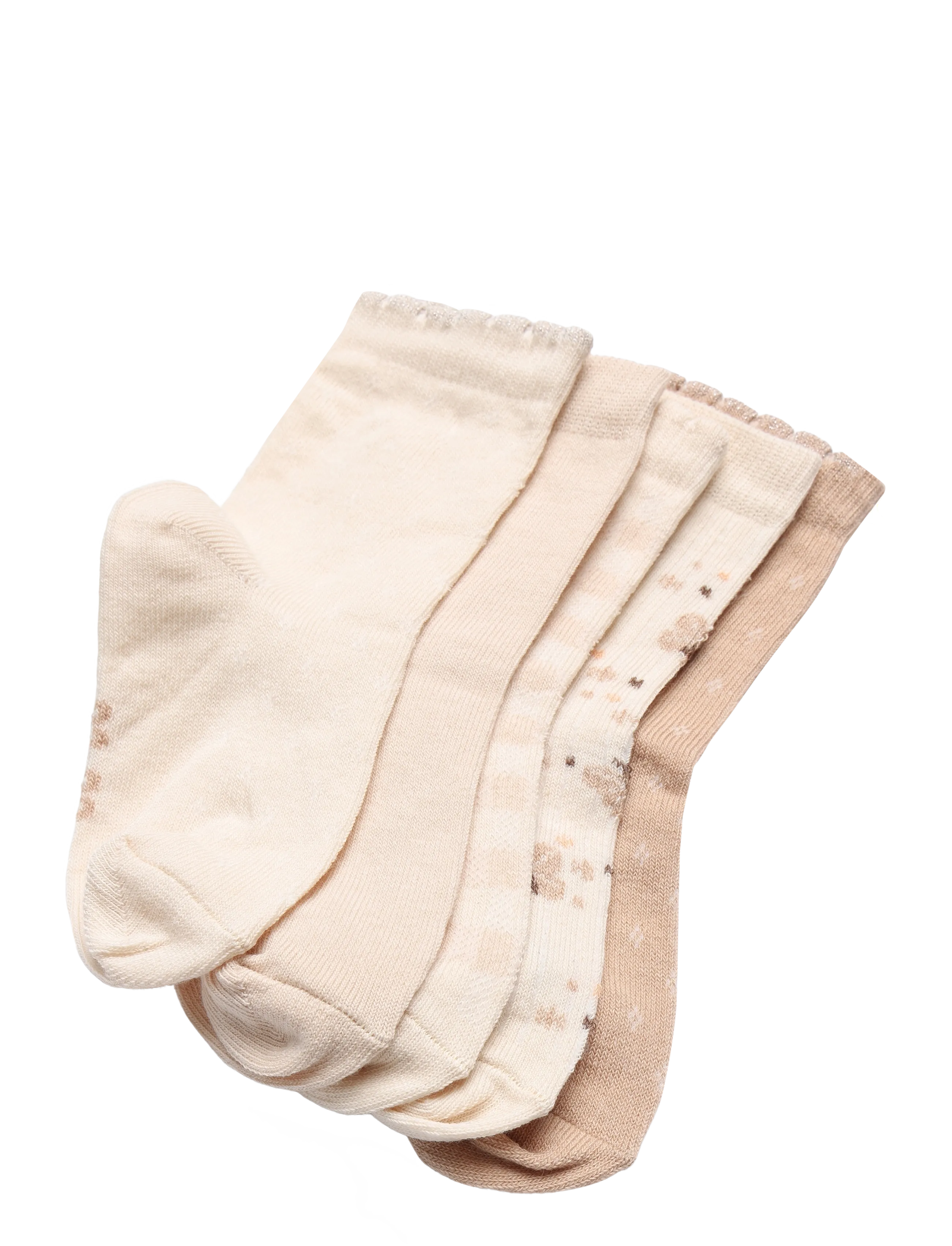 Minymo - Socks w. Pattern (5-pack) - strømper - rugby tan - 2