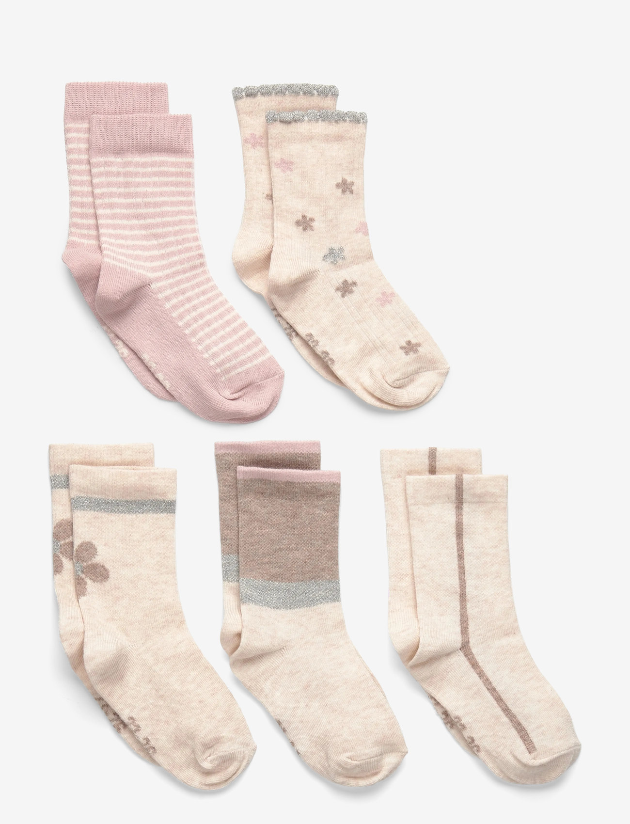 Minymo - Socks w. Pattern (5-pack) - socks - shell - 0