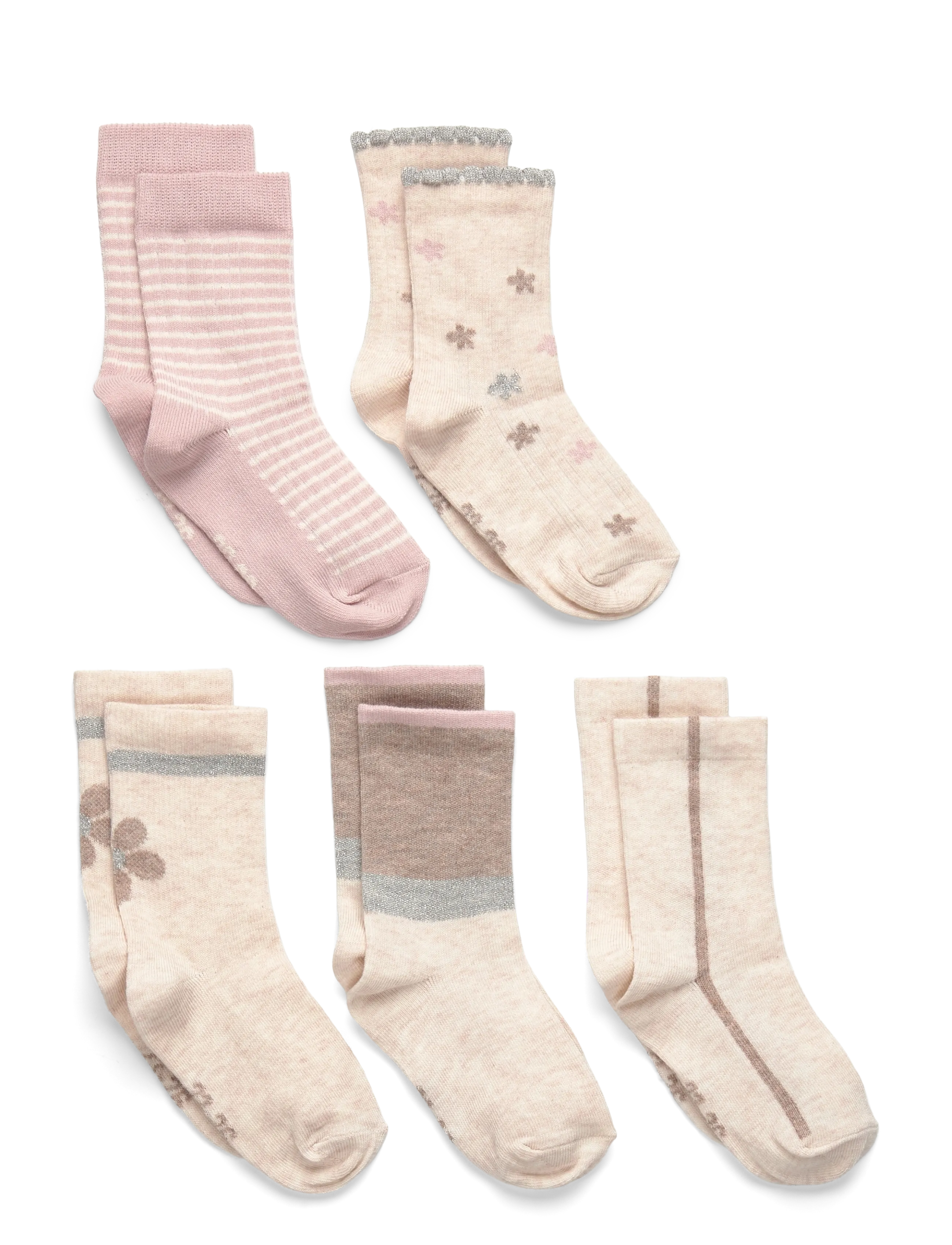 Minymo Socks w. Pattern (5-pack) - Minymo - SHELL / multi