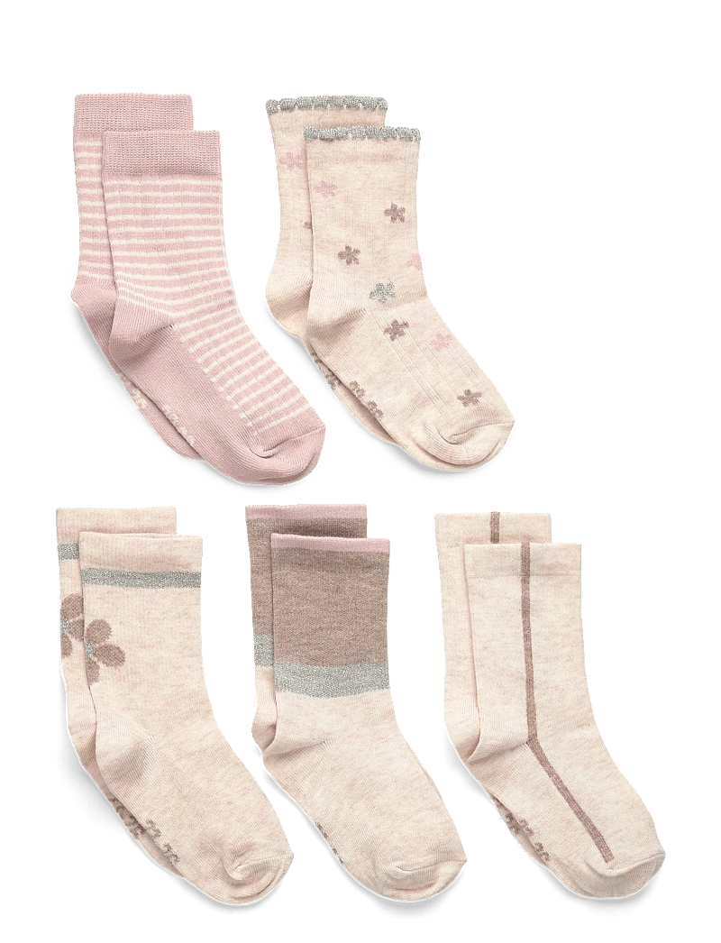 Minymo - Socks w. Pattern (5-pack) - socks - shell - 0