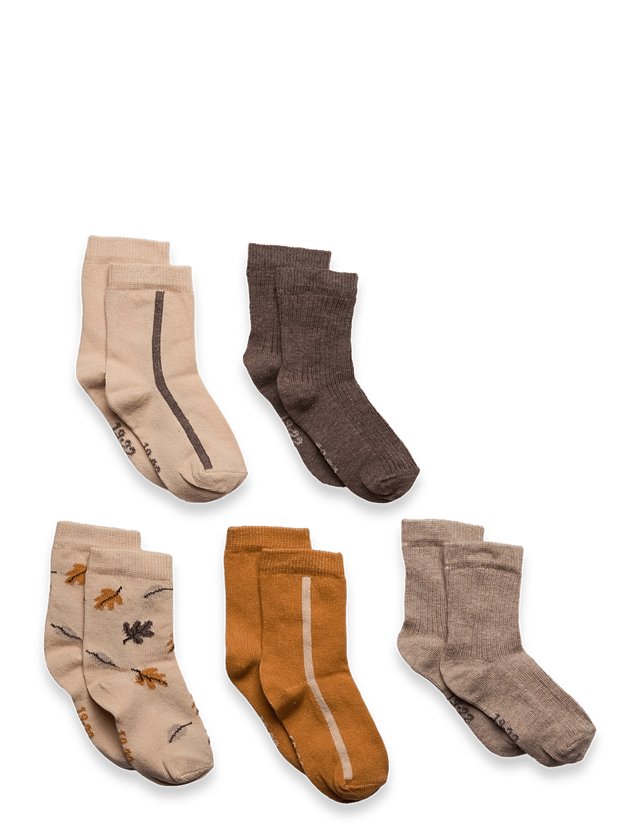 Minymo - Socks w. Pattern (5-pack) - sokid - silver mink - 0