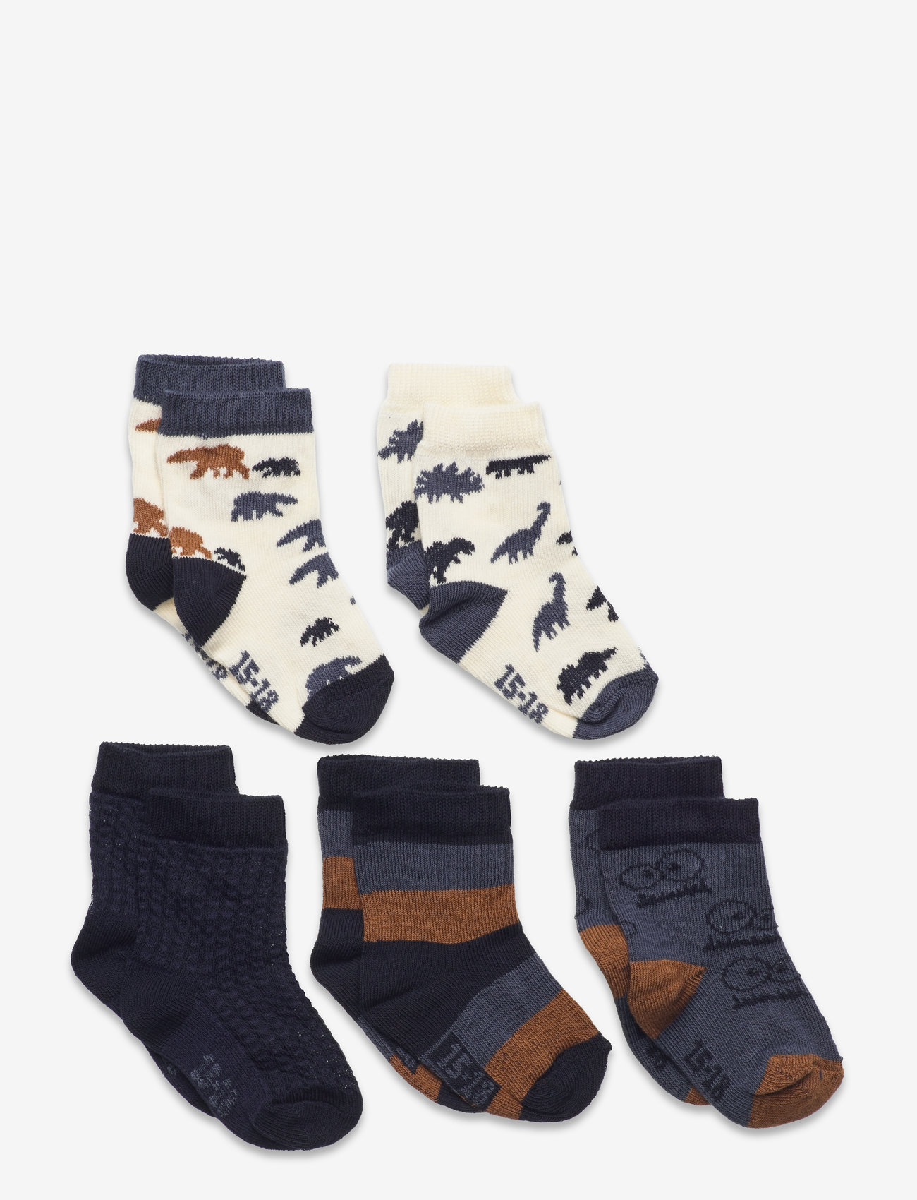 Minymo - Socks w. Pattern (5-pack) - autumn clothing - total eclipse - 0