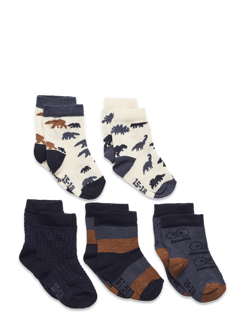Minymo - Socks w. Pattern (5-pack) - socks - total eclipse - 0