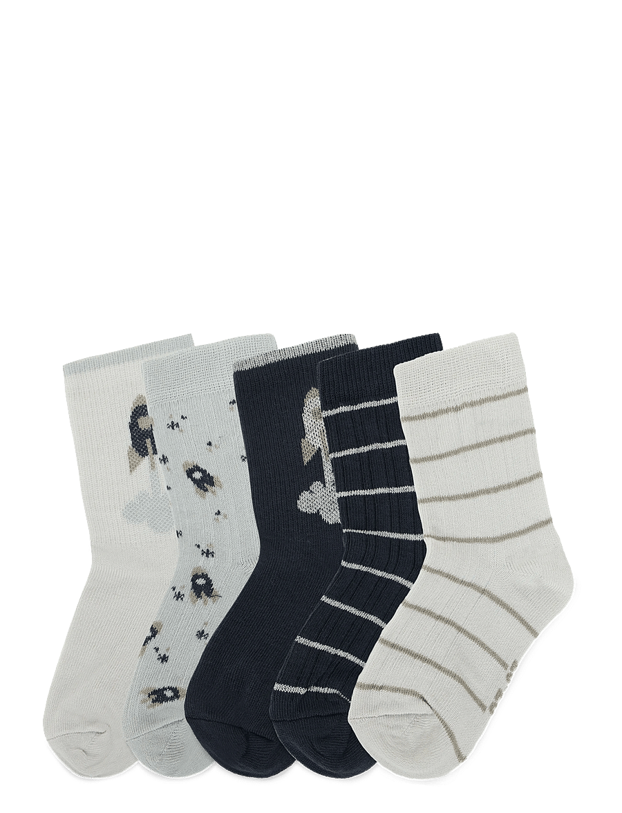Minymo - Socks w. Pattern (5-pack) - strümpfe - willam gray - 0