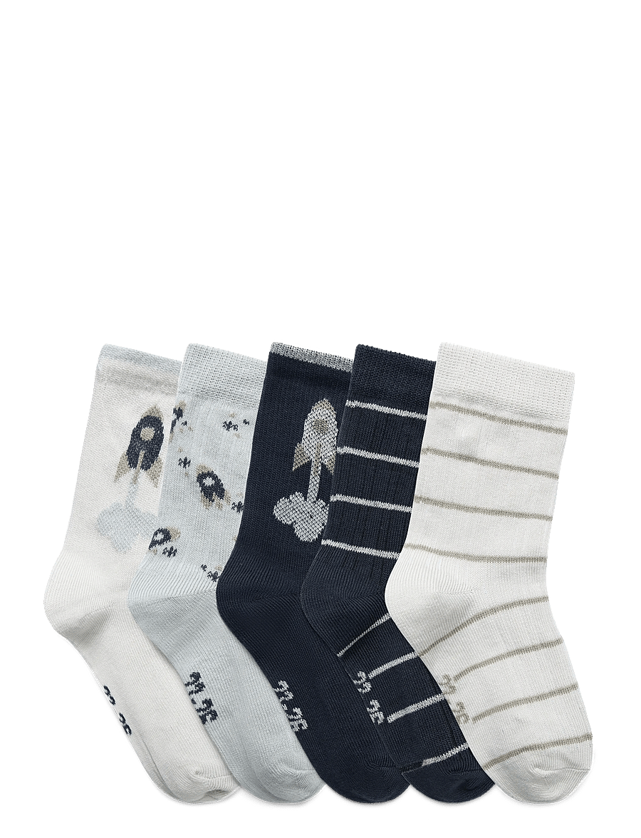 Minymo - Socks w. Pattern (5-pack) - strümpfe - willam gray - 1
