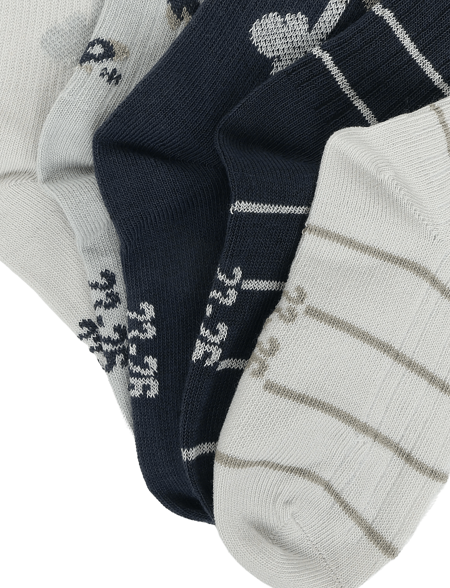 Minymo - Socks w. Pattern (5-pack) - strümpfe - willam gray - 2