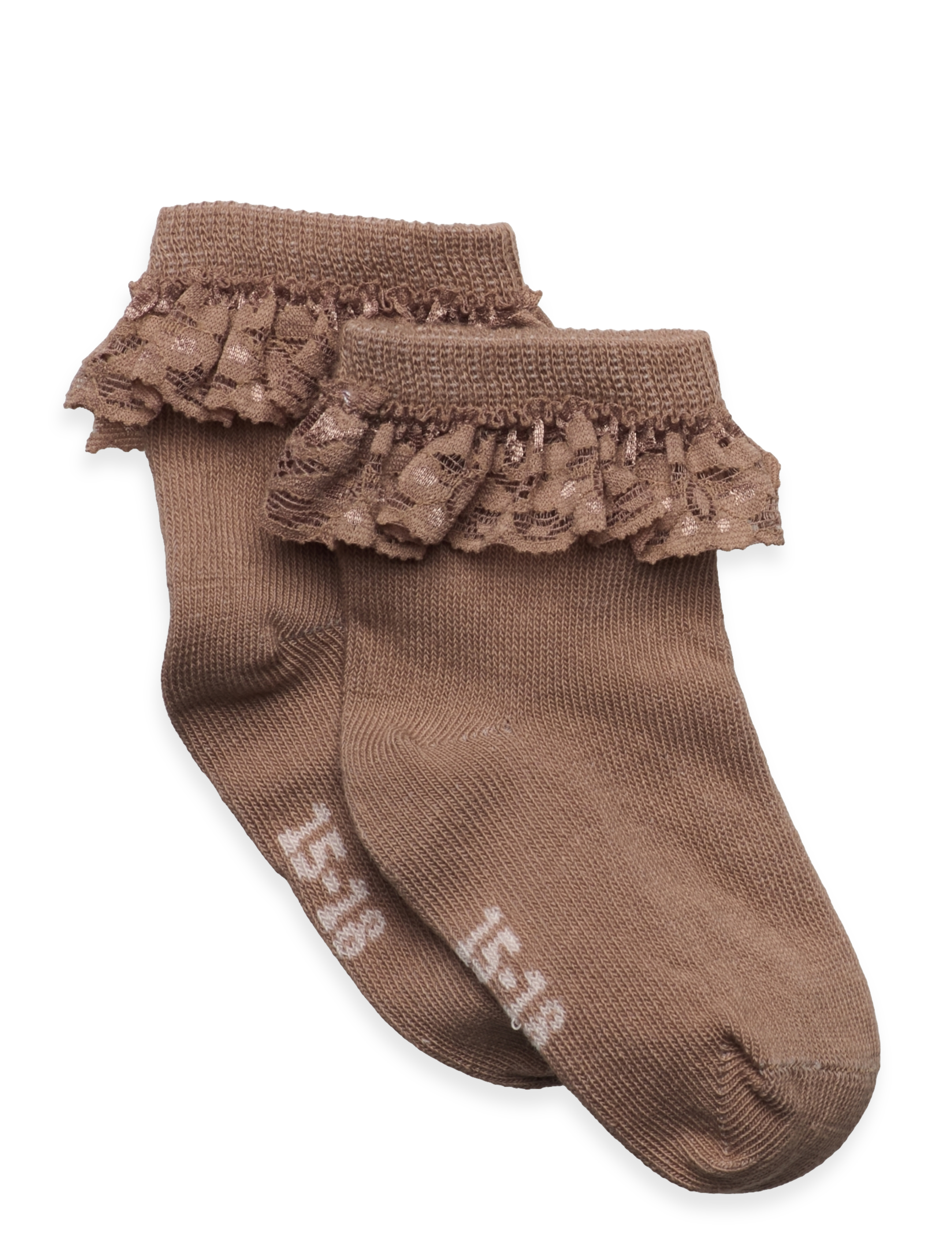 Minymo Ankle Sock W. Lace, 23 , Socken & Strumpfhosen, Braun - Socks, Kinder