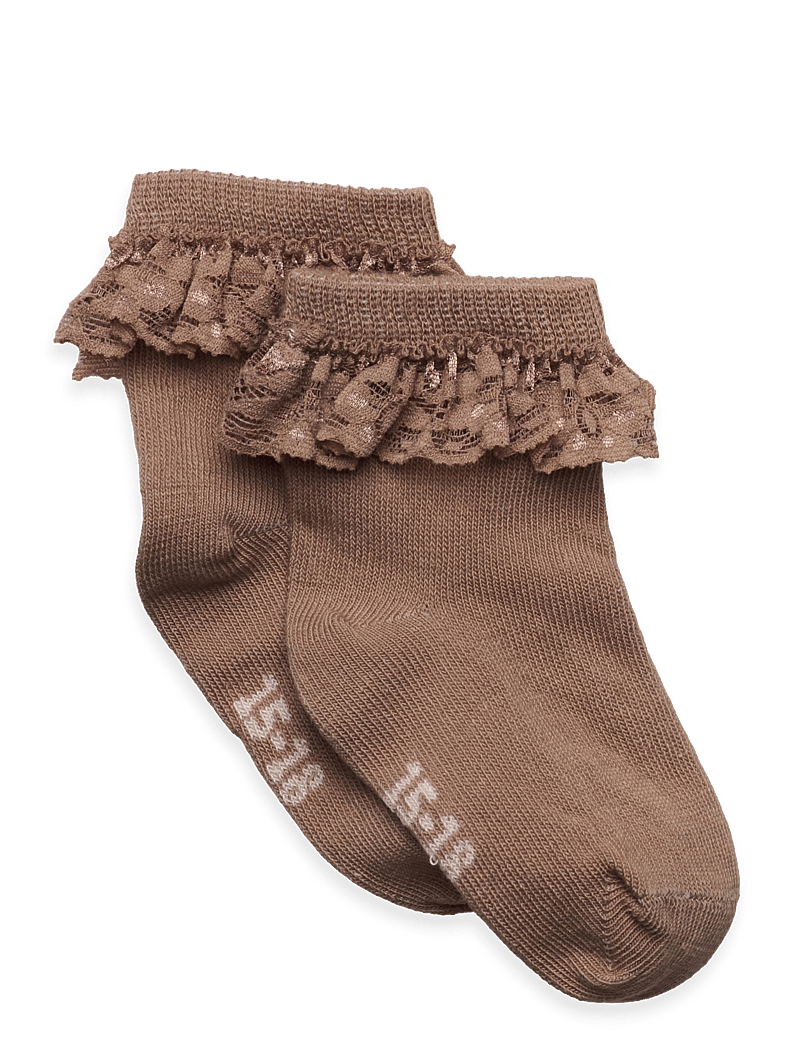 Minymo - Ankle Sock w. Lace - strømper - amphora - 0
